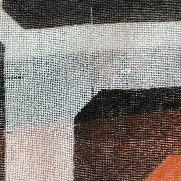 Vintage Burnt Orange Black Sheer Tribal Scarf - Picture 10 of 14